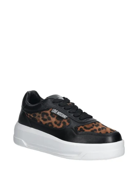 Sneakerși Love Moschino cu imagine cu model leopard negru