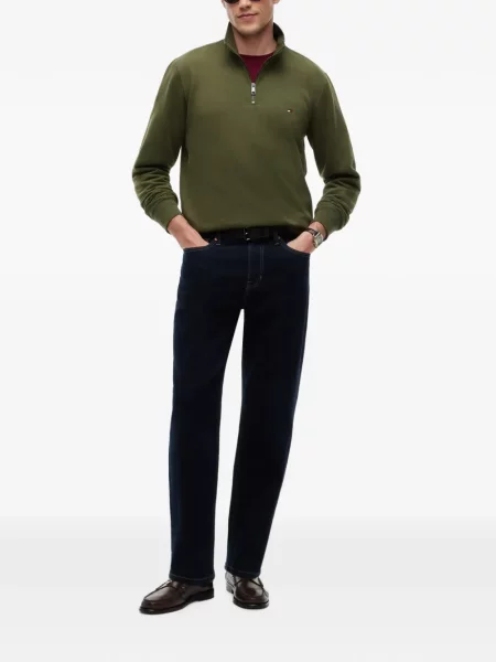 Pulover Tommy Hilfiger cu broderie verde