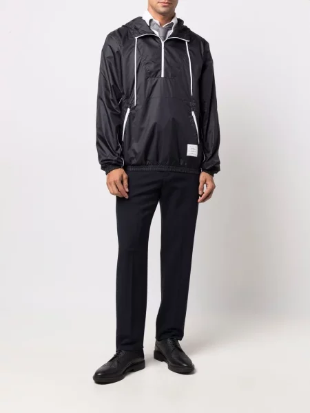 Bunda Thom Browne s kapucí modrá