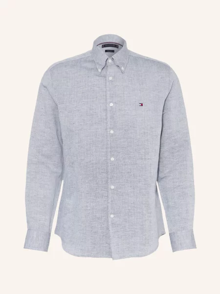 Tommy Hilfiger Koszula Regular Fit Z Lnu blau biała
