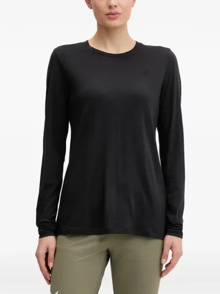 Lung tricou Fjallraven cu broderie negru
