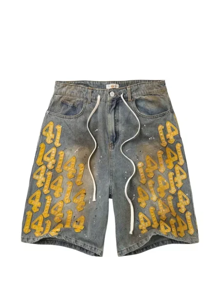 Pantaloni scurți din denim Vale cu aplicații albastru
