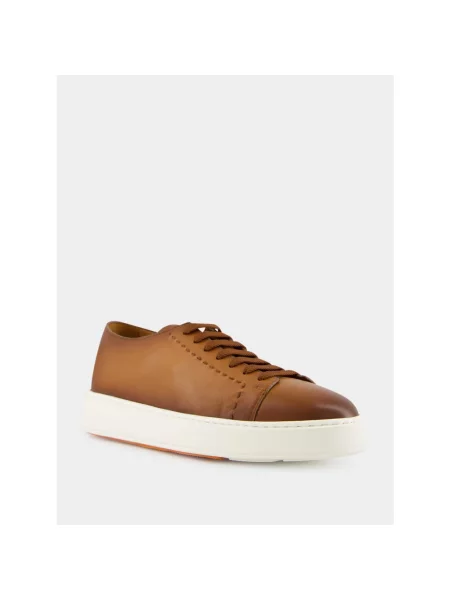Sneakersy Santoni brązowe