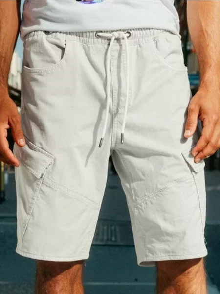 Sinsay Džínové kraťasy krémová