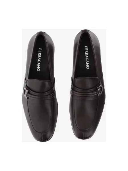 Półbuty Ferragamo skórzane brązowe