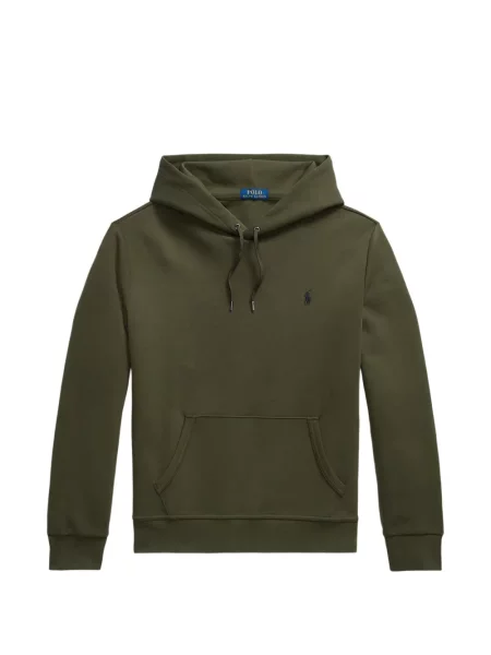 Tricou polo Polo Ralph Lauren cu glugă cu blană cu broderie roșu