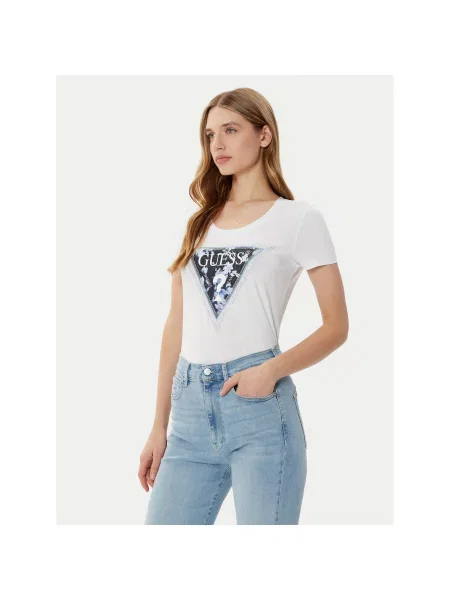 Guess Majica Regular Fit bela