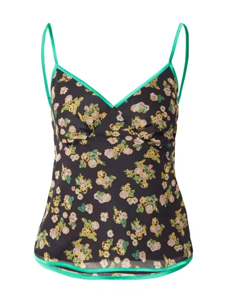 TOPSHOP Top galben / mov liliachiu / negru alb
