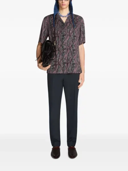 Жакардова риза Dries Van Noten бродирана виолетово