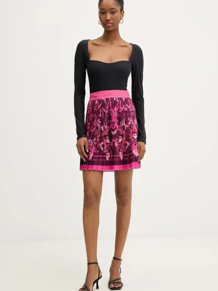 Спідниця Versace Jeans Couture mini пряма бордовий