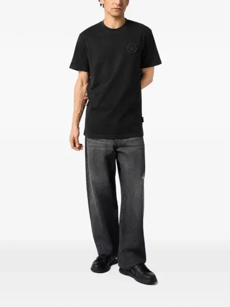 Tricou Philipp Plein cu broderie negru