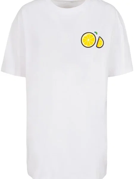 Merchcode Oversize póló Lemon Party sárga / zöld / fekete fehér