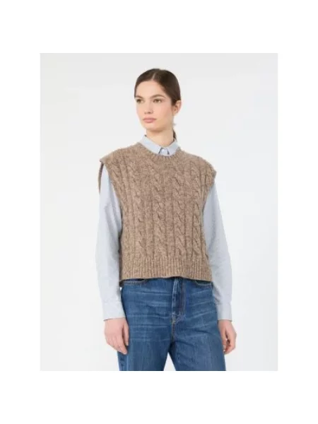 Sweter Weekend Max Mara wełniany brązowy