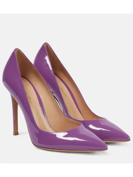 Usnjene lakirane salonarji Gianvito Rossi vijolična