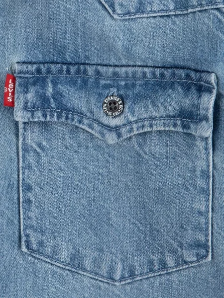 Levi's риза за деца от деним NEW BARSTOW WESTERN SHIRT синьо