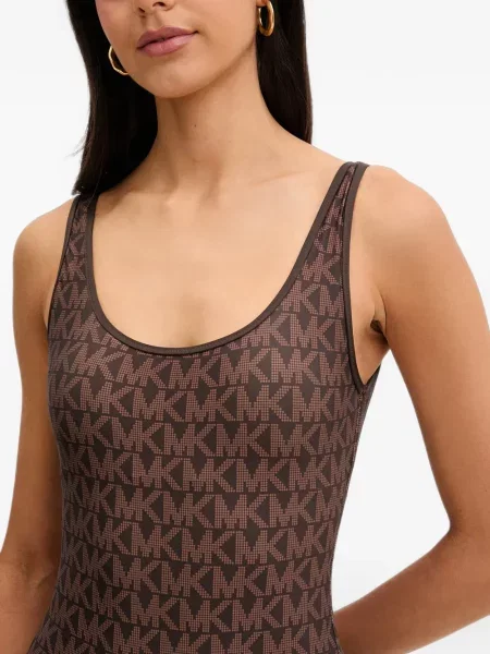 Reversibil costum de baie Michael Michael Kors cu autograf evazat negru