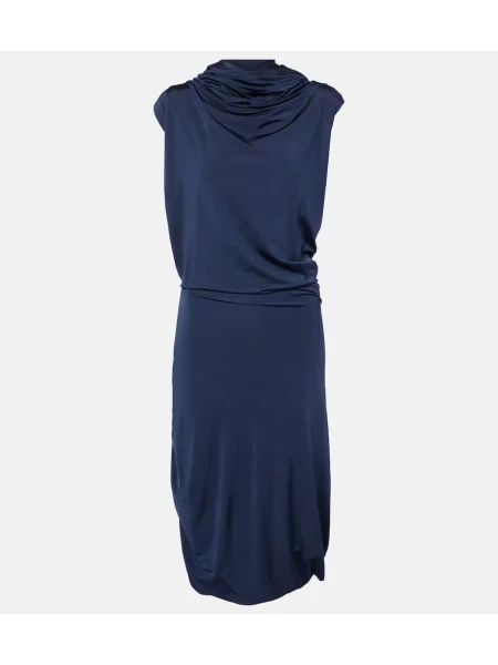 Sukienka midi Magda Butrym z kapturem z dżerseju do kolan niebieska