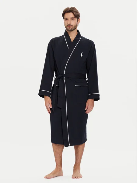 Polo Ralph Lauren Halat de baie lung bleumarin alb