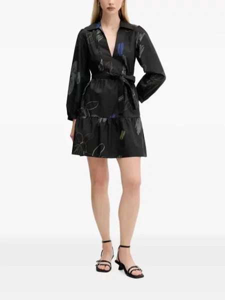 Rochie tip cămașă Desigual cu model floral cu imagine negru