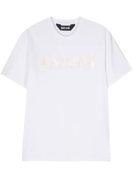 Tricou Just Cavalli cu imagine alb
