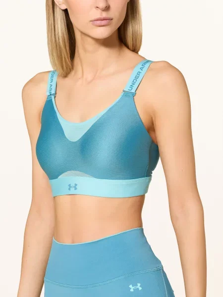 Under Armour Sportovní Podprsenka Ua Infinity High Se Síťovinou tyrkysová