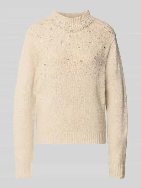 Sweter z dzianiny ze stójką model ‘Dakota’ Guido Maria Kretschmer Woman beżowy
