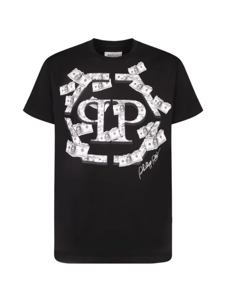 Tricou Philipp Plein cu decolteu rotund negru
