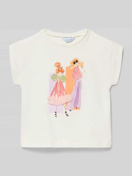 T-shirt z nadrukiem z motywem Mayoral biała