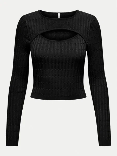 ONLY Пуловер Meddi Cropped Fit черен