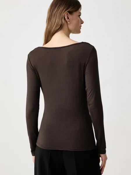 Haveone longsleeve dziecięcy z wiskozą brązowa