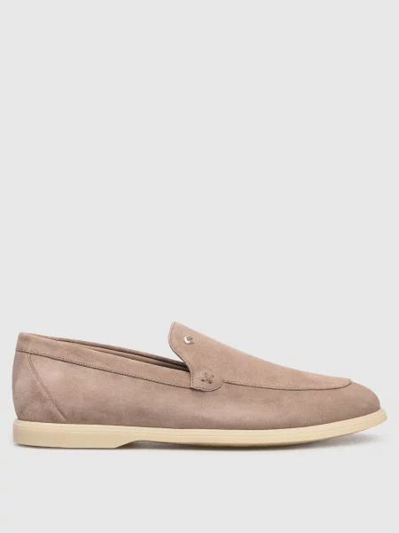 Замшевые лоферы Stefano Ricci бежевые