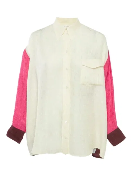 Cămașă Victoria Beckham din crep alb