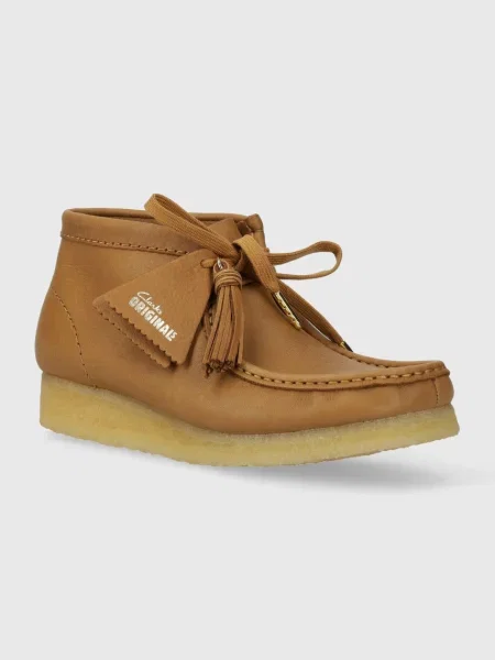 Шкіряні черевики Clarks Originals коричневі