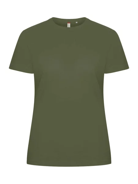 Clique Basic-T – Dopasowana koszulka z bawełny olive green zielona