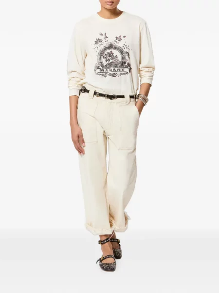 Lung tricou Marant Etoile alb