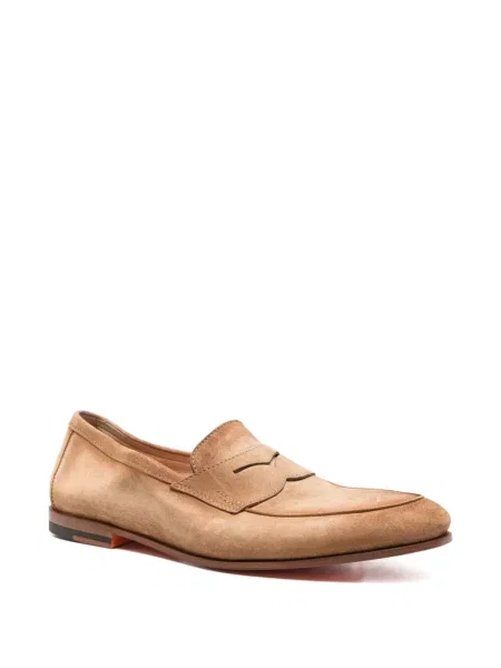 Pantofi loafer Santoni din piele de căprioară