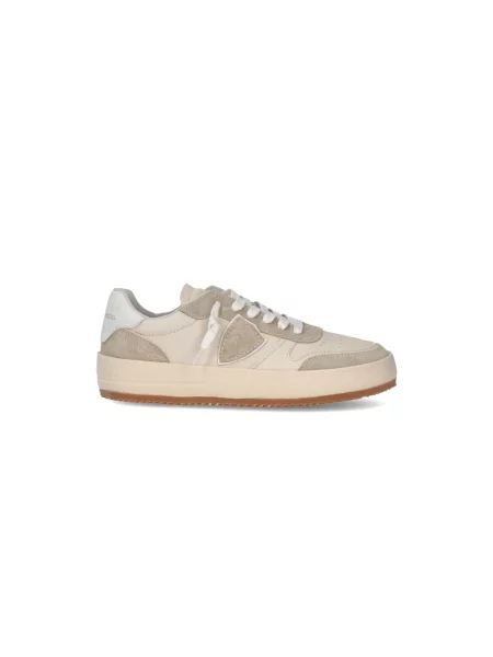 Sneakersy Philippe Model skórzane retro beżowe