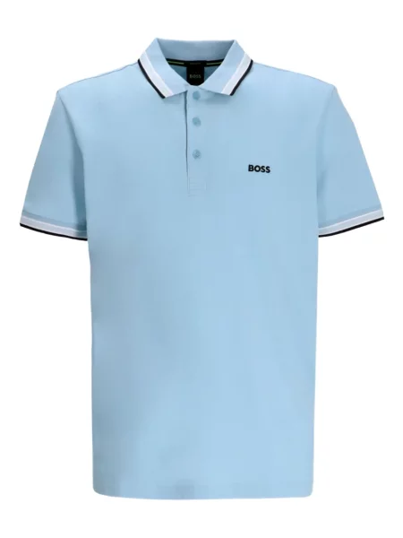 Tricou polo Boss cu autograf albastru