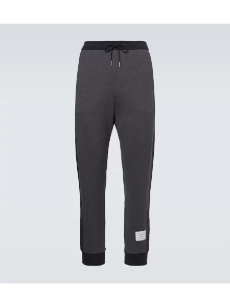 Spodnie dresowe Thom Browne z dżerseju szare