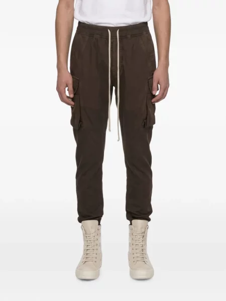 Παντελόνι cargo Rick Owens Drkshdw με κορδόνι καφέ
