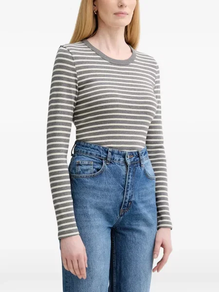 Lung tricou polo Marc O'polo cu dungi gri