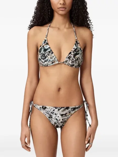 Bikini Allsaints cu imagine cu imprimeu abstract cu gât halter