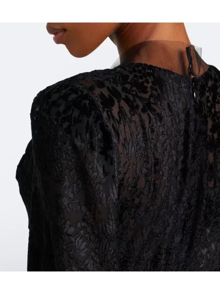 Rochie Fendi de mătase cu model floral negru