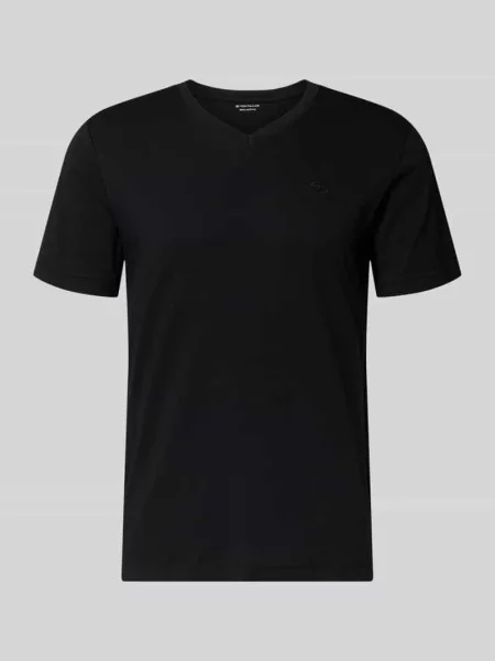 T-shirt o kroju regular fit z czystej bawełny Tom Tailor czarna
