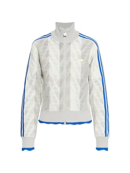 Dzianinowa bluza Adidas w paski szara