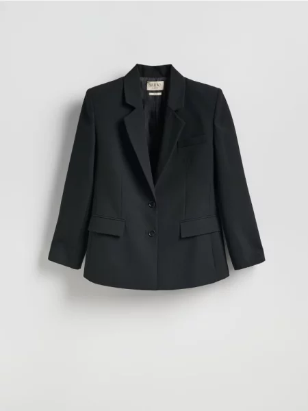 Reserved Sacou cu adaos de lână negru
