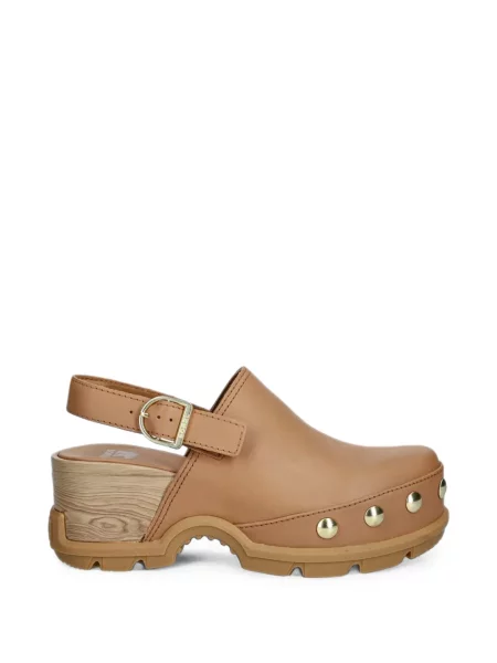 Papuci tip mules Sorel cu tepi slingback maro