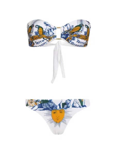 Graficzny bikini Amir Slama białe