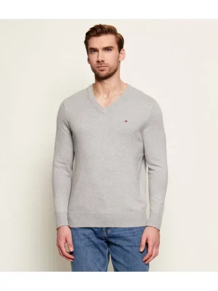 Tommy Hilfiger Pulover cu adaos de cașmir gri