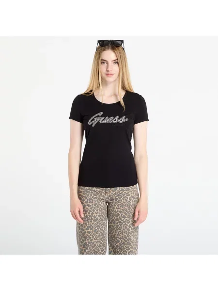 Къс тениска Guess черно